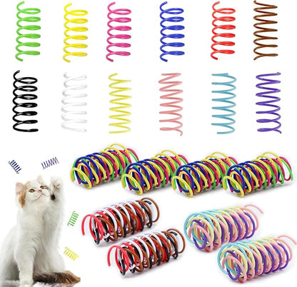 Andiker 32-Piece Colorful Cat Spring Interactive Toy Set