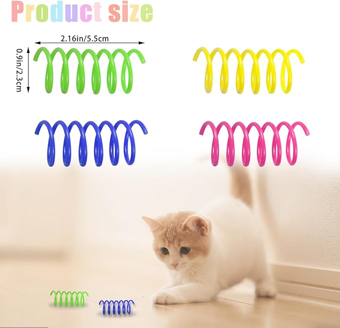 Andiker 32-Piece Colorful Cat Spring Interactive Toy Set