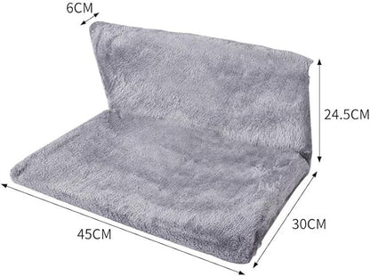 Premium Grey Faux Fur Cat Window Hammock & Perch